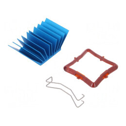 Radiator extrudat cu aripioare BGA, albastru, 30x30mm | Electronic-mag.ro | Componente Electronice