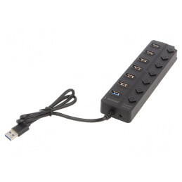 Hub USB 7 Porturi USB 2.0/3.1 Negru | Electronic-mag.ro | Componente Electronice