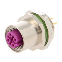 Soclu M12 PIN 5 mamă Profibus THT Fixare rotire | Electronic-mag.ro | Componente Electronice