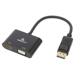 Convertor | DisplayPort 1.2 | neagră | A-DPM-HDMIFVGAF-01