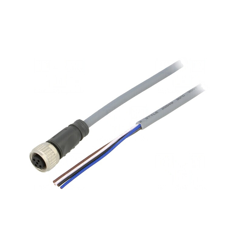 Cablu de conectare M12 drept 2m 240VAC 4A | Electronic-mag.ro | Componente Electronice