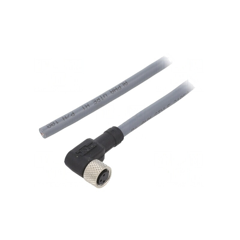 Cablu Conectare M8 3 PIN 3m Unghi 63VAC 2.7A PUR | Electronic-mag.ro | Componente Electronice