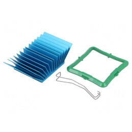 Radiator Extrudat cu Aripioare BGA Albastru 40x40mm | Electronic-mag.ro | Componente Electronice
