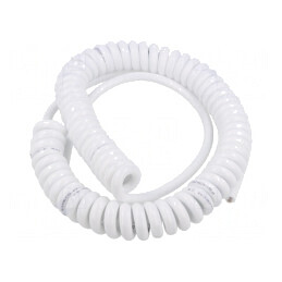 Cablu spiralat neecranat 2x1mm2 PUR alb 0,5m 1,75m 300V 500V | Electronic-mag.ro | Componente Electronice