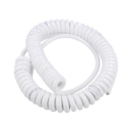 Cablu spiralat neecranat 2x1mm2 PUR alb 0,5m 1,75m 300V 500V | Electronic-mag.ro | Componente Electronice