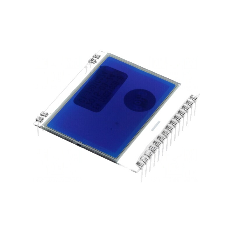 Afișaj LCD Grafic 102x64 STN Negativ Albastru 39x38,1mm | Electronic-mag.ro | Componente Electronice