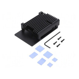 Carcasă neagră pentru Raspberry Pi 4 B | Electronic-mag.ro | Componente Electronice