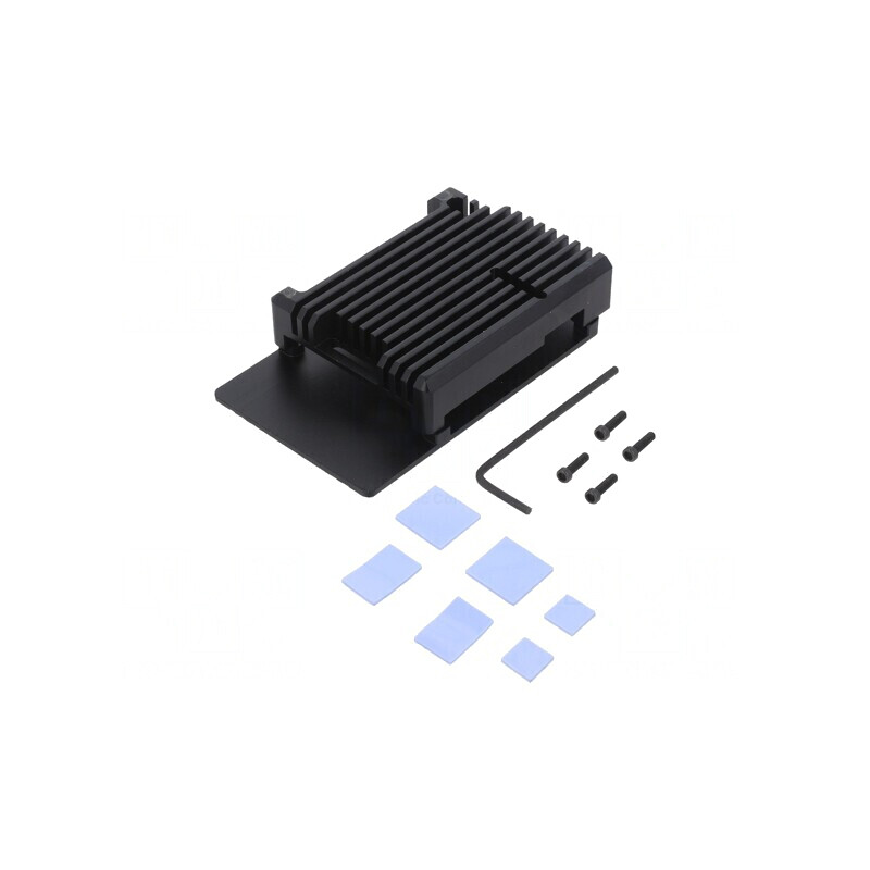 Carcasă neagră pentru Raspberry Pi 4 B | Electronic-mag.ro | Componente Electronice