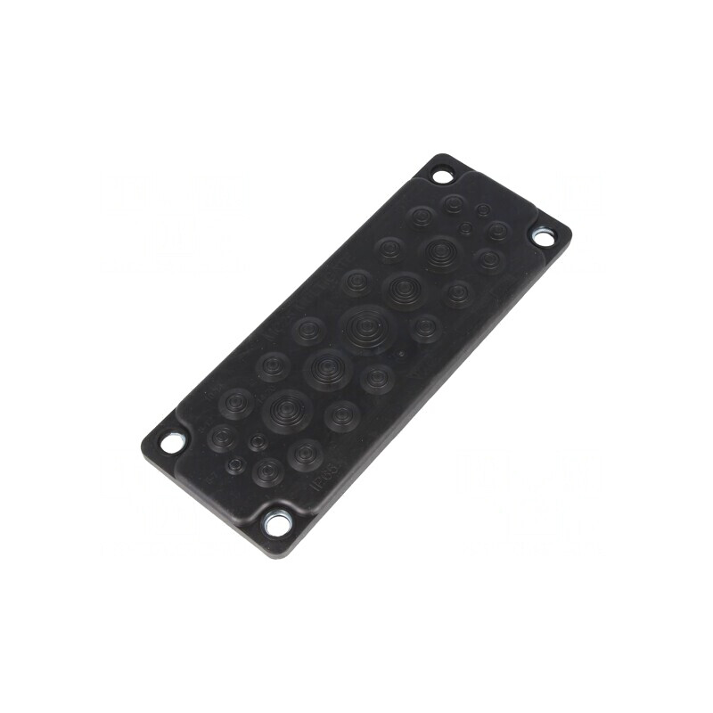 Garnitură neagră cu orificii multiple 25 - 40÷100°C | Electronic-mag.ro | Componente Electronice