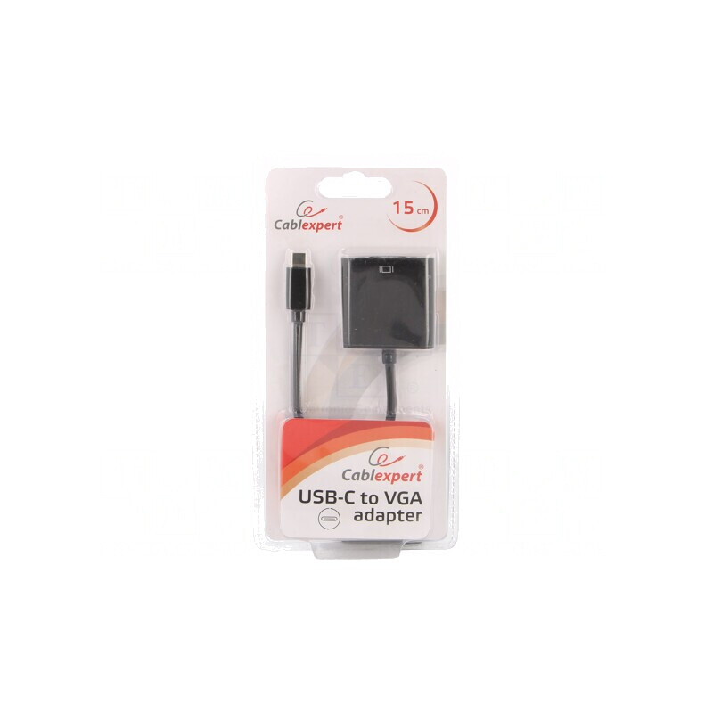 Adaptor USB-C la VGA 15pin 0,15m Negru | Electronic-mag.ro | Componente Electronice
