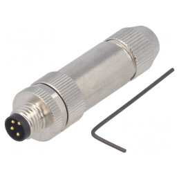 Conector M8 4-Pin Drept Ecranat pe Cablu IP67 30V | Electronic-mag.ro | Componente Electronice