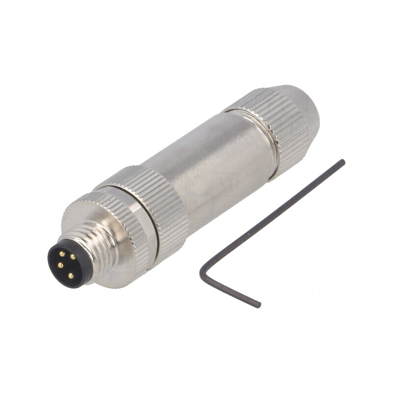 Conector M8 4-Pin Drept Ecranat pe Cablu IP67 30V | Electronic-mag.ro | Componente Electronice