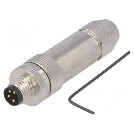 Conector M8 4-Pin Drept Ecranat pe Cablu IP67 30V | Electronic-mag.ro | Componente Electronice