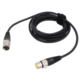 Cablu XLR 3m Negru 3-Pin Male to Female