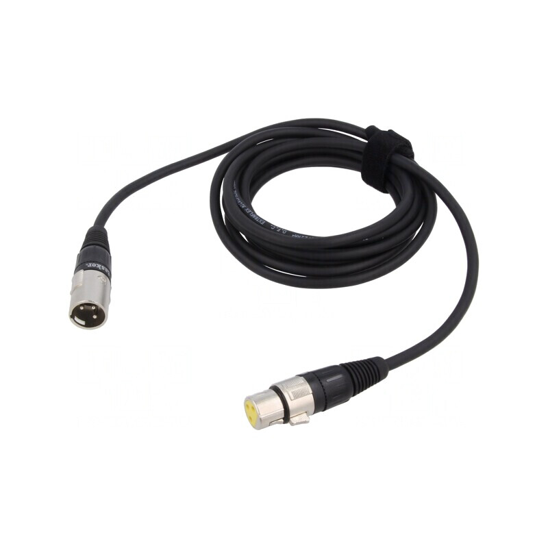 Cablu XLR 3m Negru 3-Pin Male to Female | Electronic-mag.ro | Componente Electronice