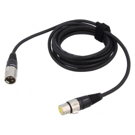 Cablu XLR 3m Negru 3-Pin Male to Female | Electronic-mag.ro | Componente Electronice