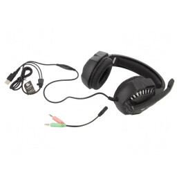 Căști Over-Ear Negru cu Microfon Jack 3,5mm 2m 32Ω | Electronic-mag.ro | Componente Electronice