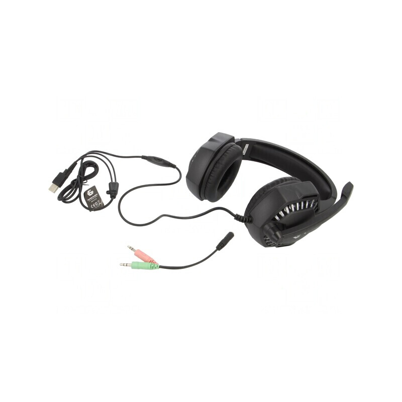Căști Over-Ear Negru cu Microfon Jack 3,5mm 2m 32Ω | Electronic-mag.ro | Componente Electronice