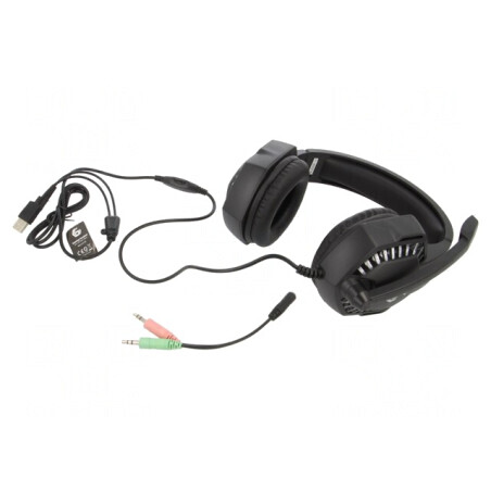 Căști Over-Ear Negru cu Microfon Jack 3,5mm 2m 32Ω | Electronic-mag.ro | Componente Electronice