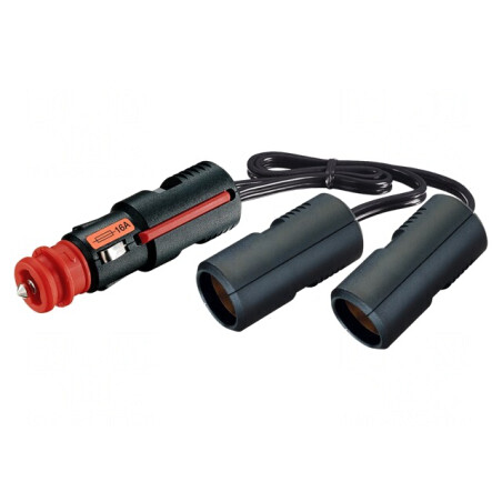 Splitter brichetă auto dublu 16A negru | Electronic-mag.ro | Componente Electronice