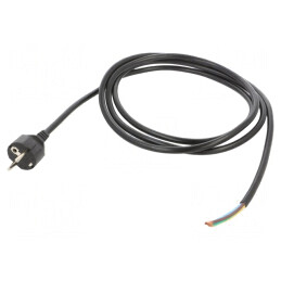 Cablu Negru 2,5m 3x1,5mm2 16A CEE 7/7 PVC