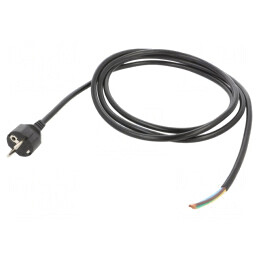 Cablu Negru 2,5m 3x1,5mm2 16A CEE 7/7 PVC | Electronic-mag.ro | Componente Electronice
