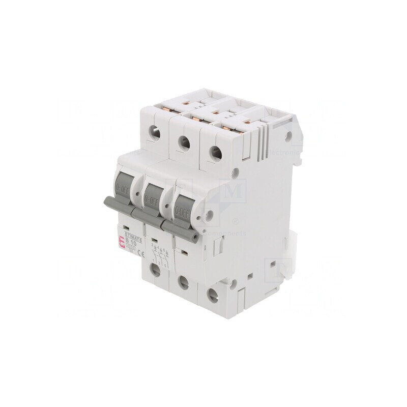 Întrerupător de supracurent 10A 3P 230/400VAC 6kA | Electronic-mag.ro | Componente Electronice