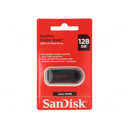 Pendrive | USB 2.0 | 128GB | USB A | CRUZER SNAP | neagră | SDCZ62-128G-G35
