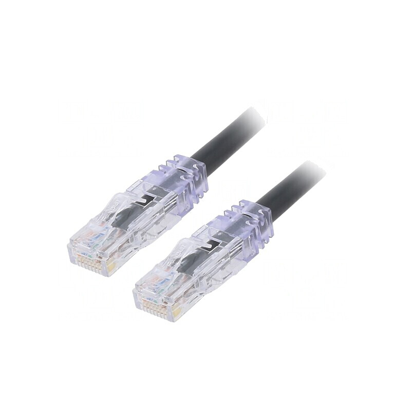 Patch cord UTP negru 1m 10Gig 6a PVC | Electronic-mag.ro | Componente Electronice