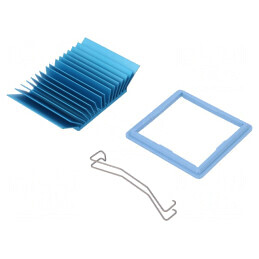 Radiator extrudat cu aripioare BGA albastru 45x45mm | Electronic-mag.ro | Componente Electronice