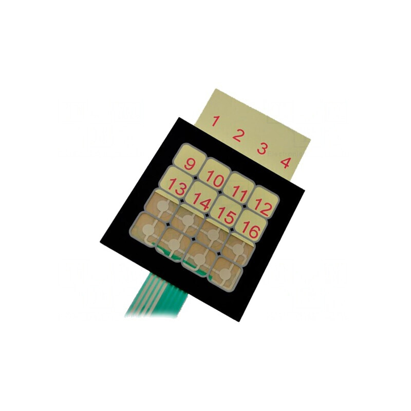 Tastatură cu Membrană 16 Butoane 80mm 2,54mm | Electronic-mag.ro | Componente Electronice