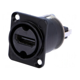 Adaptor; HDMI soclu x2; ecranat; aurit; Culoare: neagră