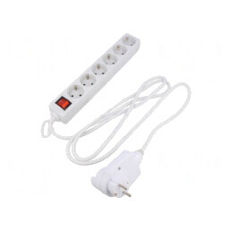 Prelungitor 6 Prize 230V 16A Alb | Electronic-mag.ro | Componente Electronice