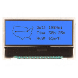 Display LCD Grafic 128x32 COG FSTN Albastru LED 3VDC