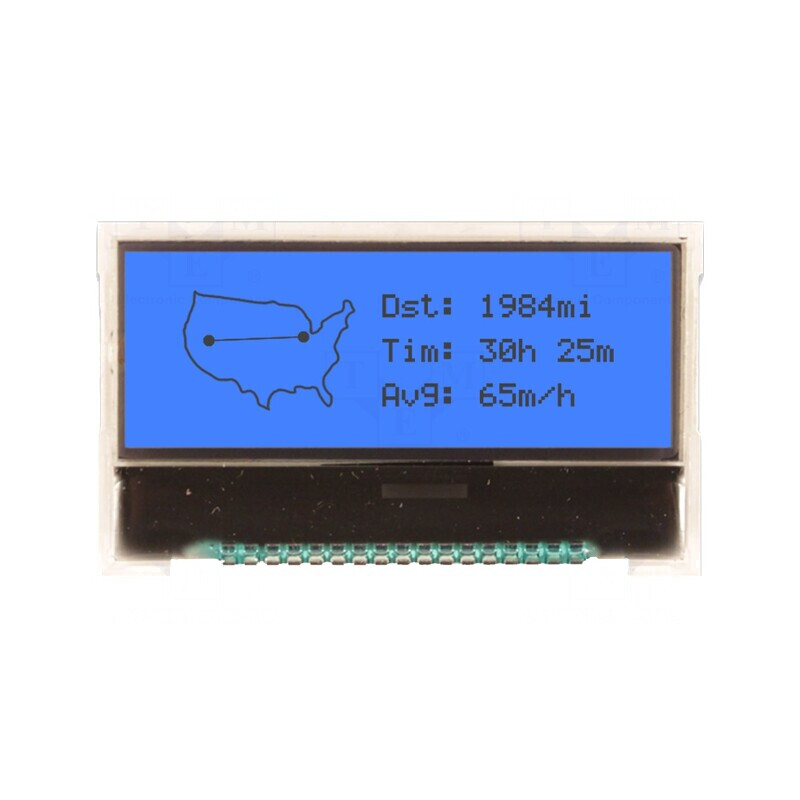 Display LCD Grafic 128x32 COG FSTN Albastru LED 3VDC | Electronic-mag.ro | Componente Electronice