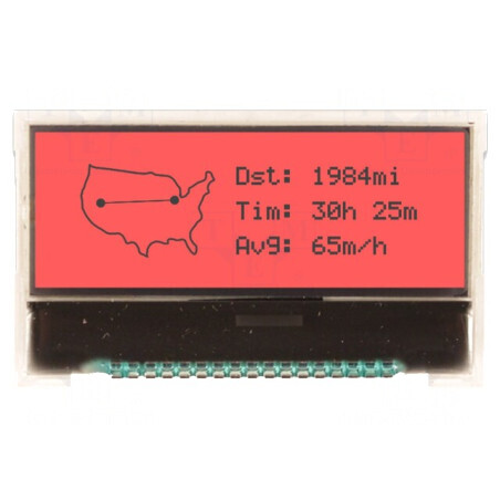 LCD Grafic 128x32 COG FSTN cu LED Roșu 3.3V | Electronic-mag.ro | Componente Electronice
