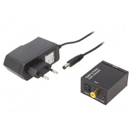 Convertor digital-analog | convertor,alimentator | neagră | DSC-OPT-RCA-001