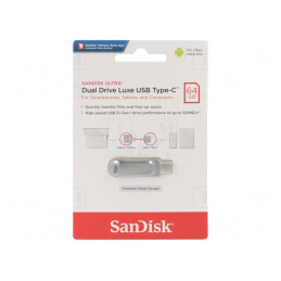 Pendrive USB 3.1 64GB Dual USB-A USB-C | Electronic-mag.ro | Componente Electronice