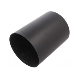 Heat shrink cap | glued | 100mm | black | crosslinked polyolefin POX | 416-16053