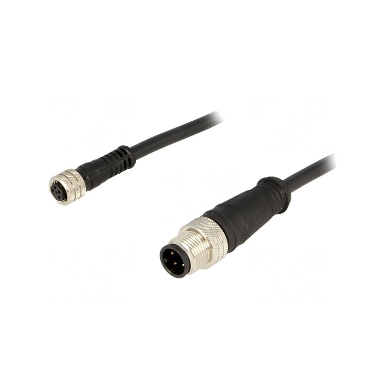 Cablu senzori automatizări M12-M8 PIN 4 2m mufe | Electronic-mag.ro | Componente Electronice