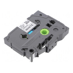 Bandă Autoadezivă 12mm x 8m Albă Text Negru TZE-231 | Electronic-mag.ro | Componente Electronice