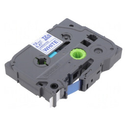 Bandă Etichetare Albă 12mm x 8m, Caracter Albastru | Electronic-mag.ro | Componente Electronice