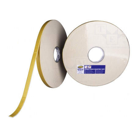 Bandă dublu adezivă albă 19mm x 25m | Electronic-mag.ro | Componente Electronice