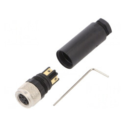 Conector M8 4PIN Femelă pe Cablu IP67 30V | Electronic-mag.ro | Componente Electronice