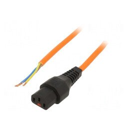 Cablu IEC C13 Mamă 4m cu Blocare Portocalie | Electronic-mag.ro | Componente Electronice