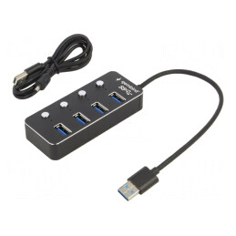 Hub USB 3.1 cu 4 Porturi și Întrerupător | Electronic-mag.ro | Componente Electronice