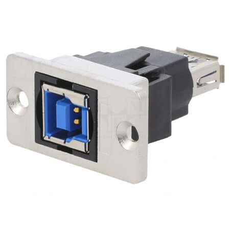 Adaptor USB A la USB B SLIM 3.0 Aurit Metal | Electronic-mag.ro | Componente Electronice