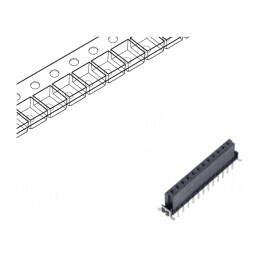 Conector PCB-PCB mamă 12 pini 2,54mm har-flex® Power 19A THT