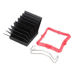 Radiator extrudat cu aripioare BGA negru 27x27mm | Electronic-mag.ro | Componente Electronice