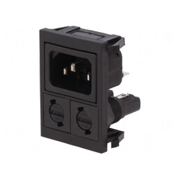 Conector Alimentare AC Soclu Tată 10A 250V IEC 60320 | Electronic-mag.ro | Componente Electronice